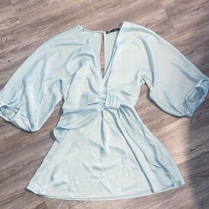 NWOT ZARA Mint Silky Mini Dress S